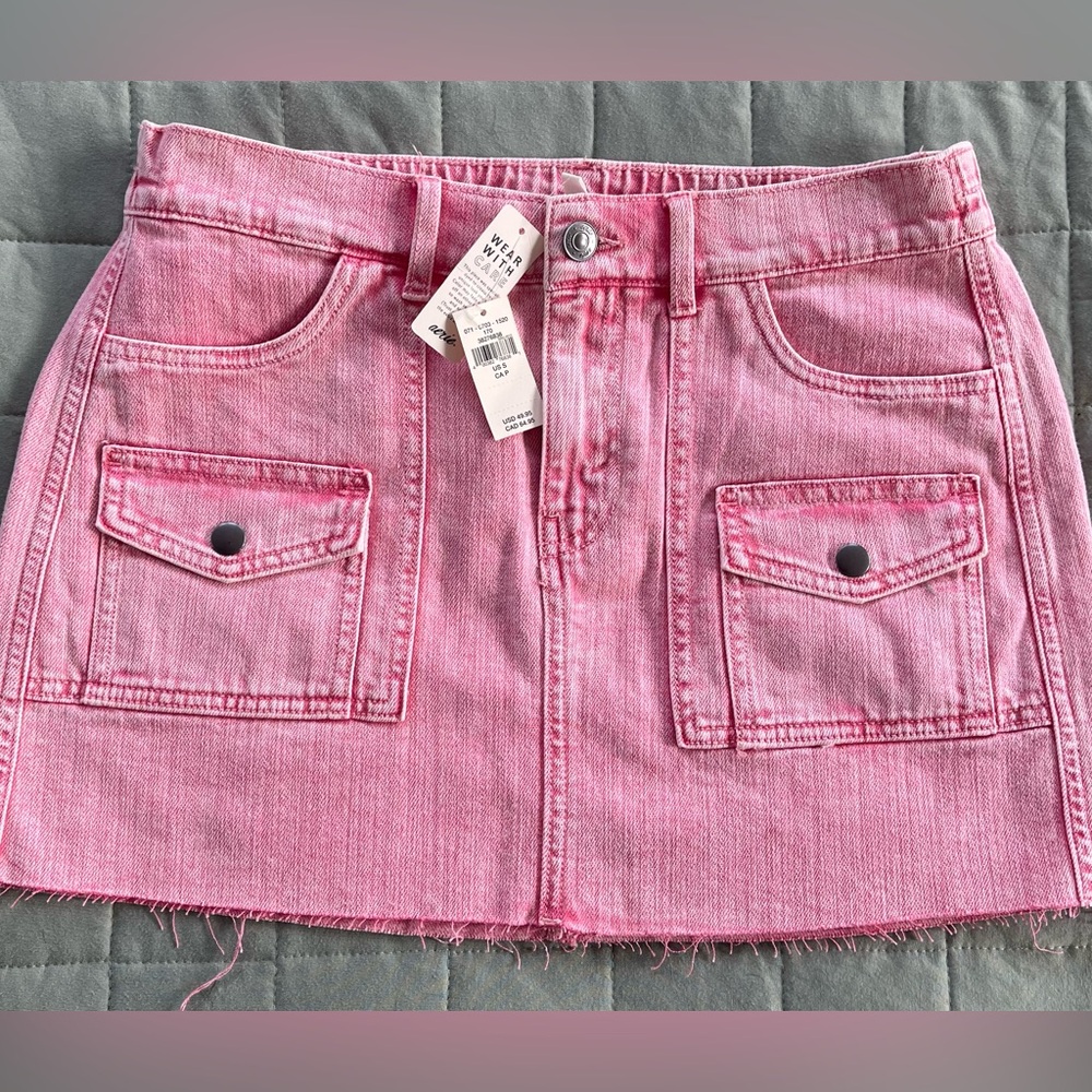 NEW Aerie Cargo Micro Mini Pink Skirt Low Rise New With tags Size Small